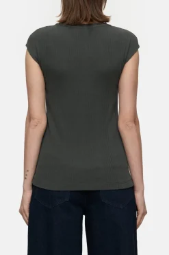 Closed T-shirt with buttons Irish coffee Clearance