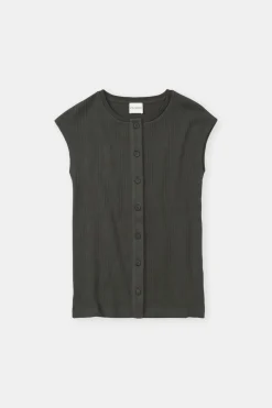 Closed T-shirt with buttons Irish coffee Clearance