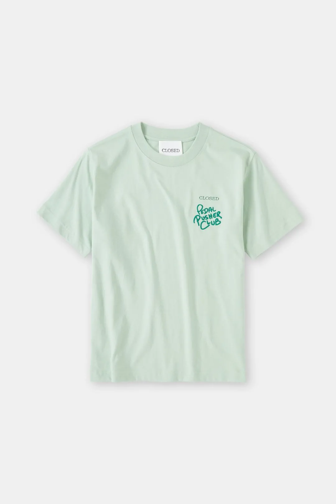 Closed T-shirt with embroidery Giada green Sale