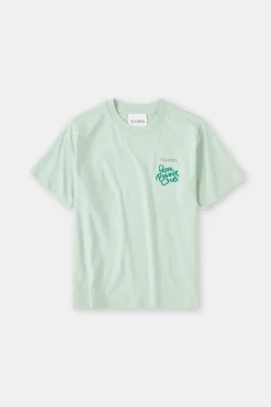 Closed T-shirt with embroidery Giada green Sale