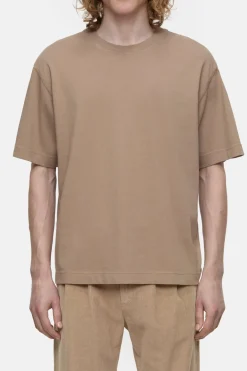 Closed T-shirt with logo Cashew cream Discount