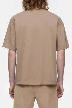Closed T-shirt with logo Cashew cream Discount
