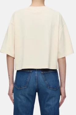 Closed T-shirt with logo embroidery Albicocca