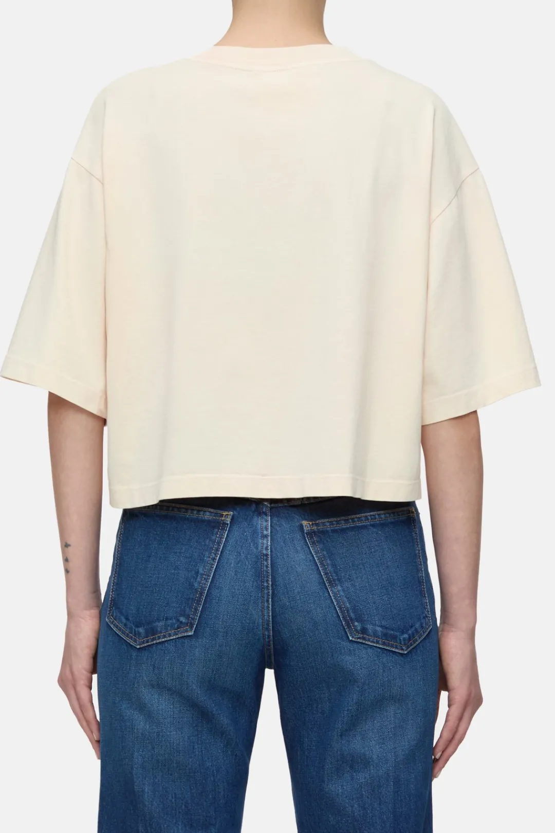 Closed T-shirt with logo embroidery Albicocca
