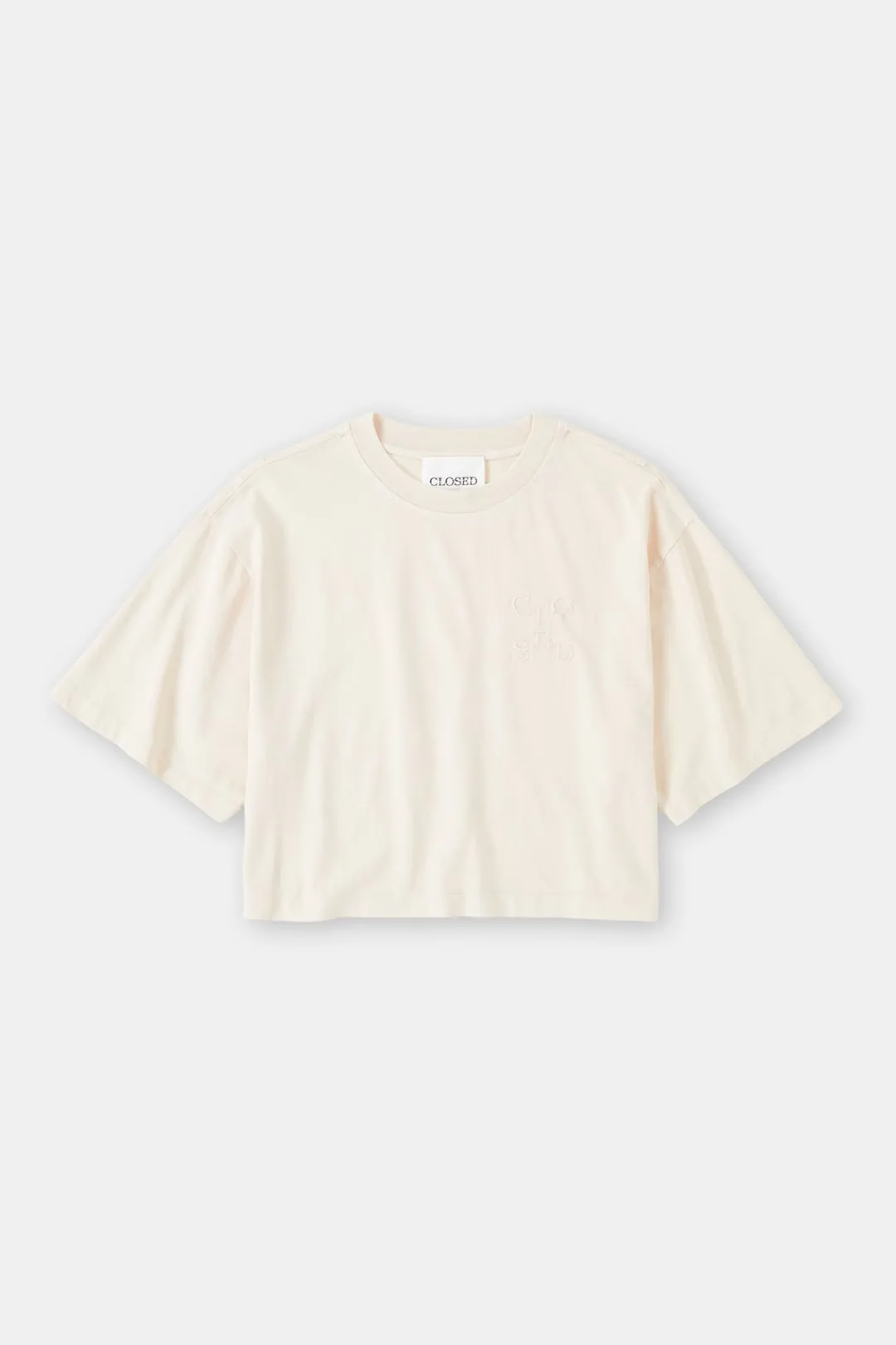 Closed T-shirt with logo embroidery Albicocca