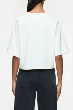 Closed T-shirt with logo embroidery Ivory New