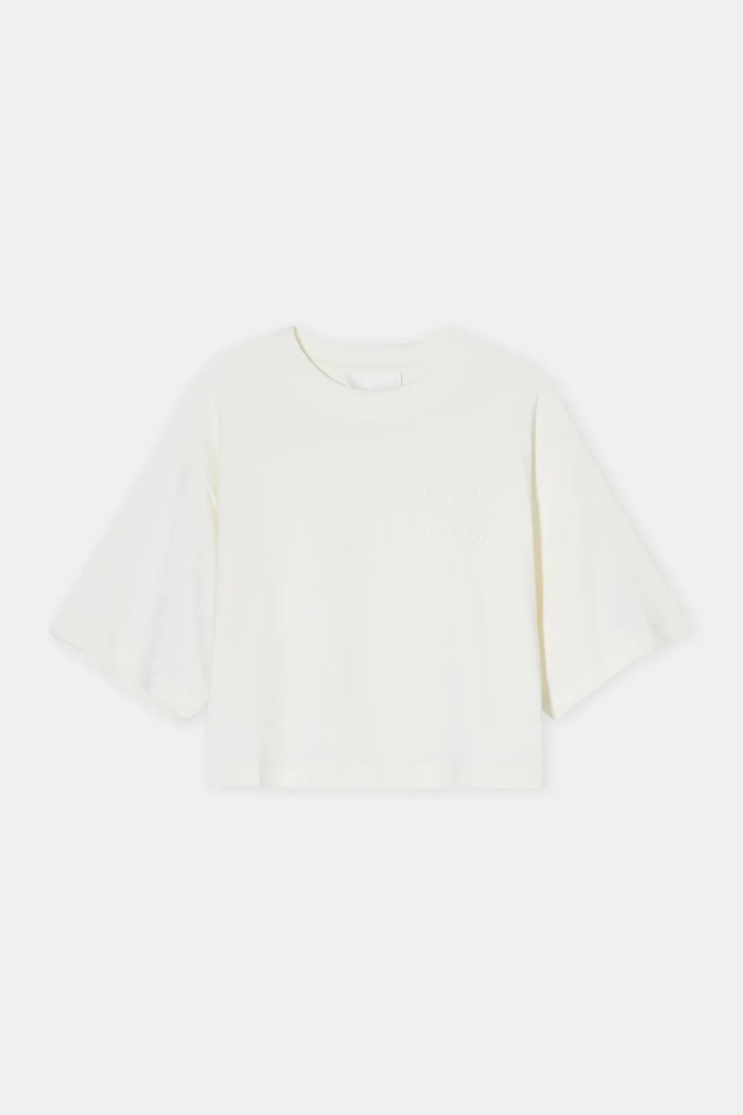 Closed T-shirt with logo embroidery Ivory New
