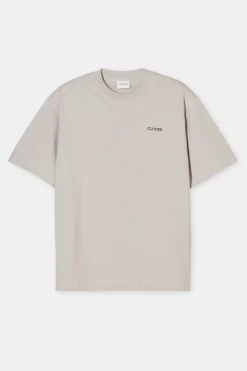 Closed T-shirt with print made from pure organic cotton Mud grey Online