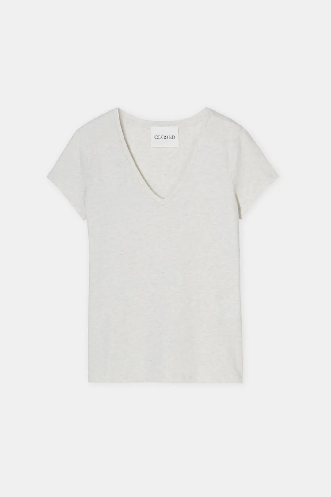 Closed T-shirt with V-neck Sabbia beige Clearance