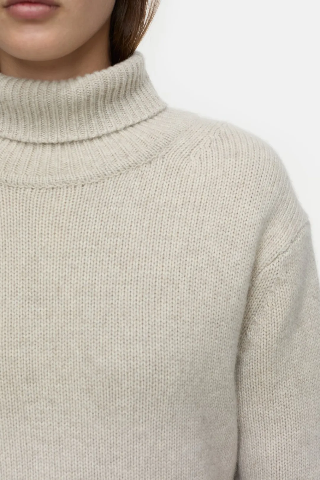 Closed Turtleneck jumper in cashmere Pearl beige Outlet