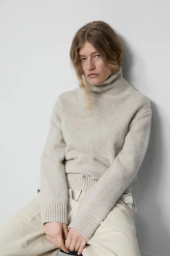 Closed Turtleneck jumper in cashmere Pearl beige Outlet