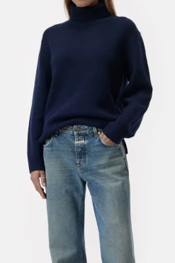 Closed Turtleneck jumper in cashmere Dark night Hot