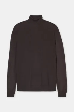 Closed Turtleneck jumper made from organic wool Ebony Clearance