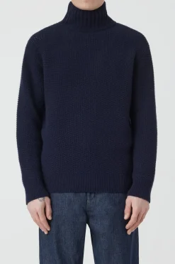 Closed Turtleneck Sweater Dark night New