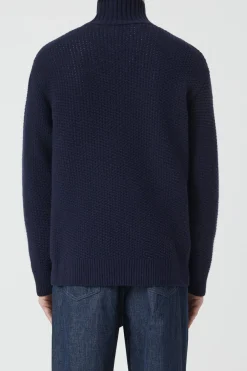 Closed Turtleneck Sweater Dark night New