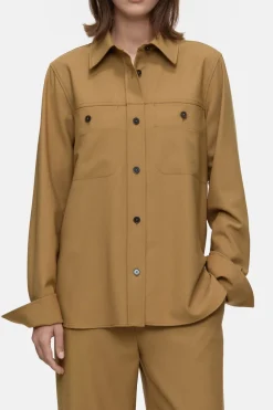 Closed Virgin wool blend shirt Tullamore brown Best
