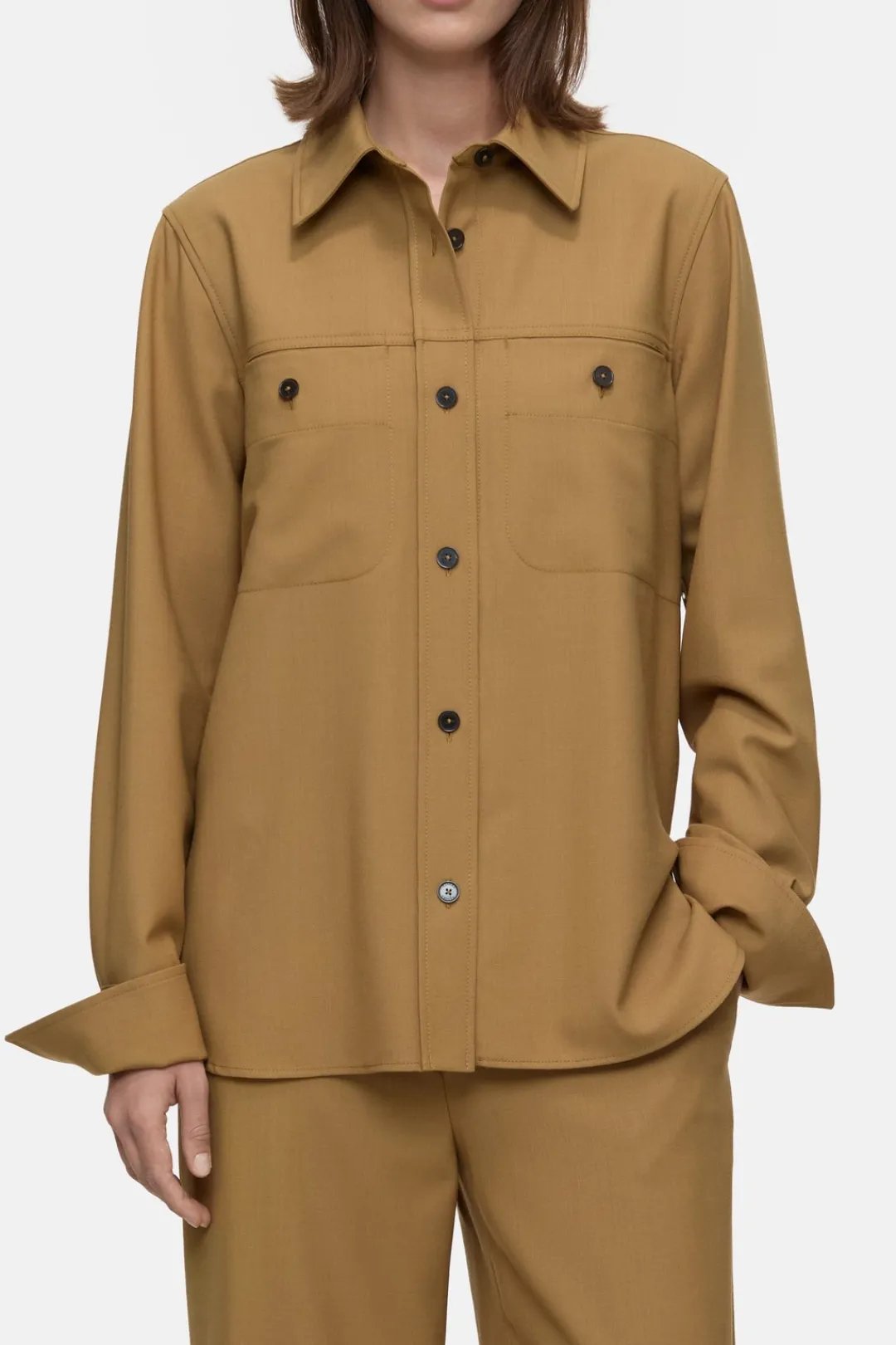 Closed Virgin wool blend shirt Tullamore brown Best