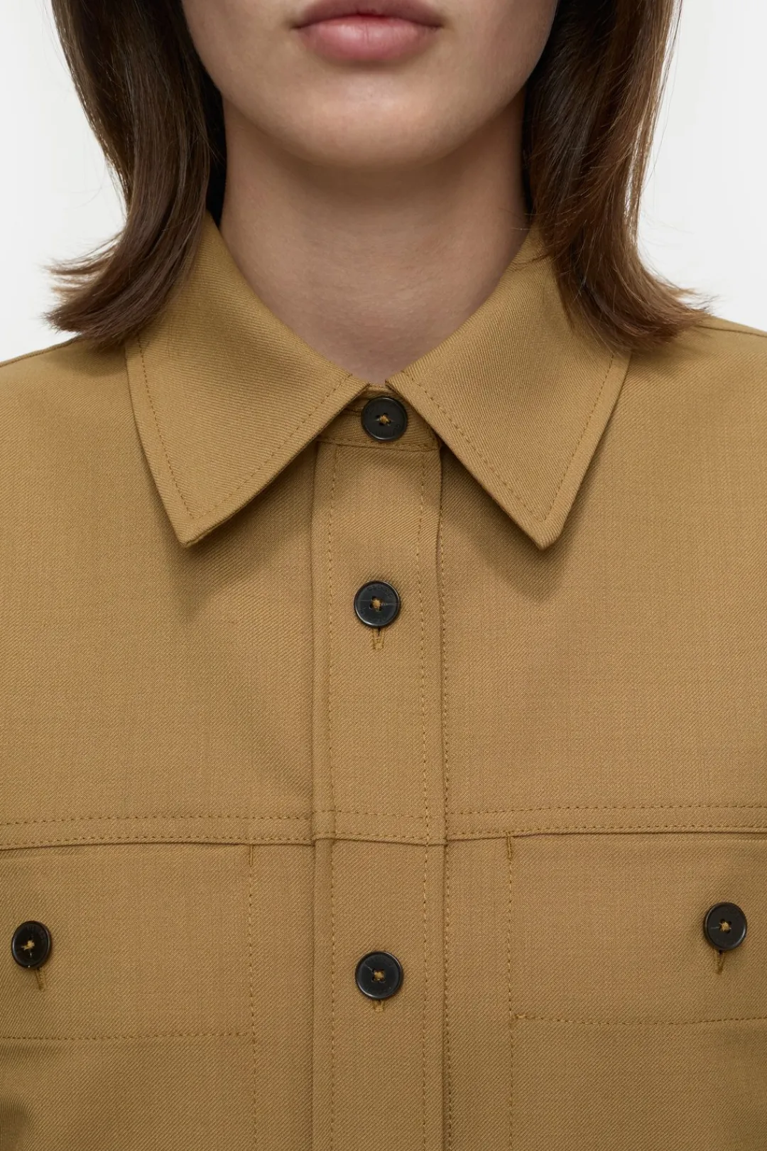 Closed Virgin wool blend shirt Tullamore brown Best