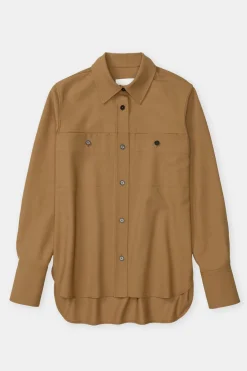 Closed Virgin wool blend shirt Tullamore brown Best