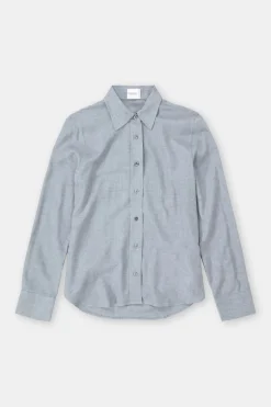 Closed Virgin Wool Shirt Blouse Dark grey melange Hot