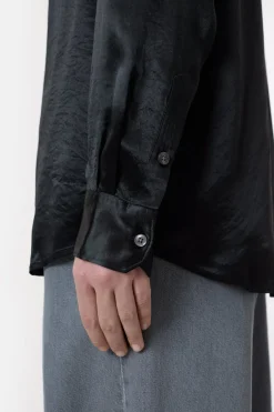 Closed Western blouse in satin Black Clearance