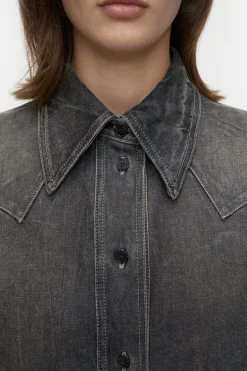 Closed Western denim blouse Dark grey Best