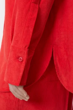 Closed Wide corduroy shirt Hibiscus red Discount