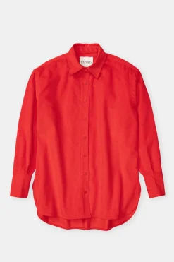 Closed Wide corduroy shirt Hibiscus red Discount