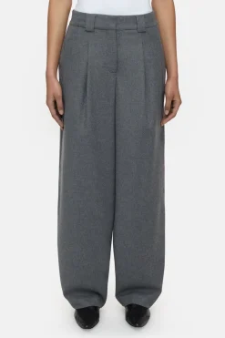 Closed Wide Pants - Style Name Wendlyn Dark grey melange Hot