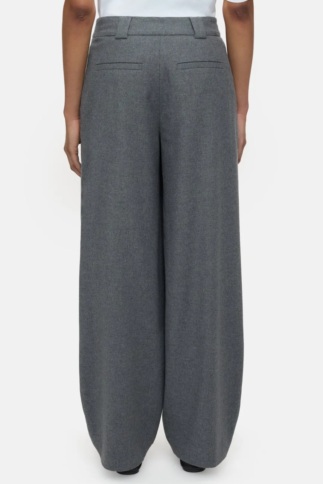 Closed Wide Pants - Style Name Wendlyn Dark grey melange Hot