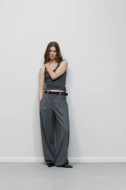 Closed Wide Pants - Style Name Wendlyn Dark grey melange Hot