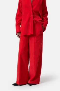 Closed Wide Pants - Style Name Wystan Hibiscus red Clearance