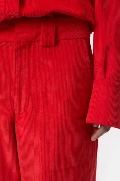 Closed Wide Pants - Style Name Wystan Hibiscus red Clearance