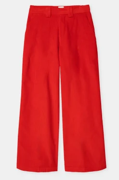Closed Wide Pants - Style Name Wystan Hibiscus red Clearance