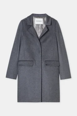 Closed Wool and cashmere blend coat Dark grey melange Outlet