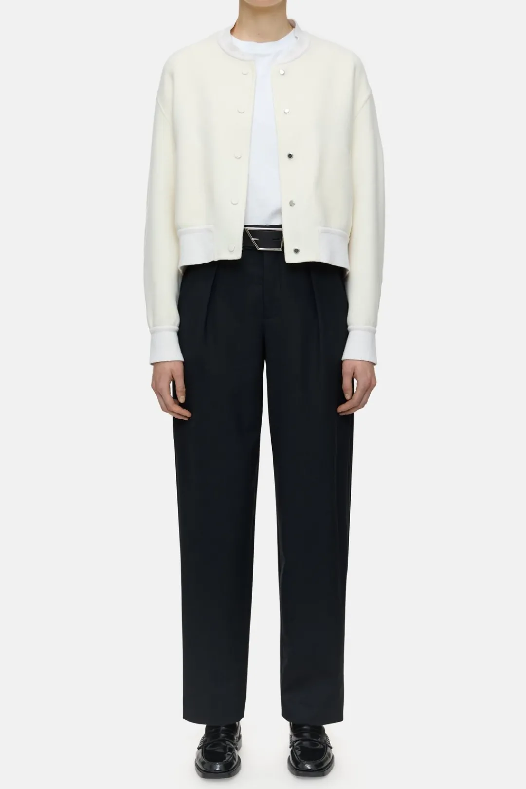 Closed Wool blend college jacket Ivory Best