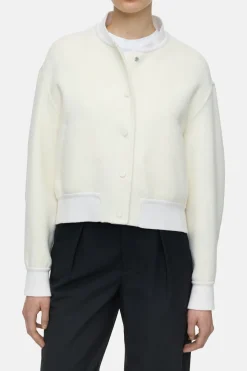 Closed Wool blend college jacket Ivory Best