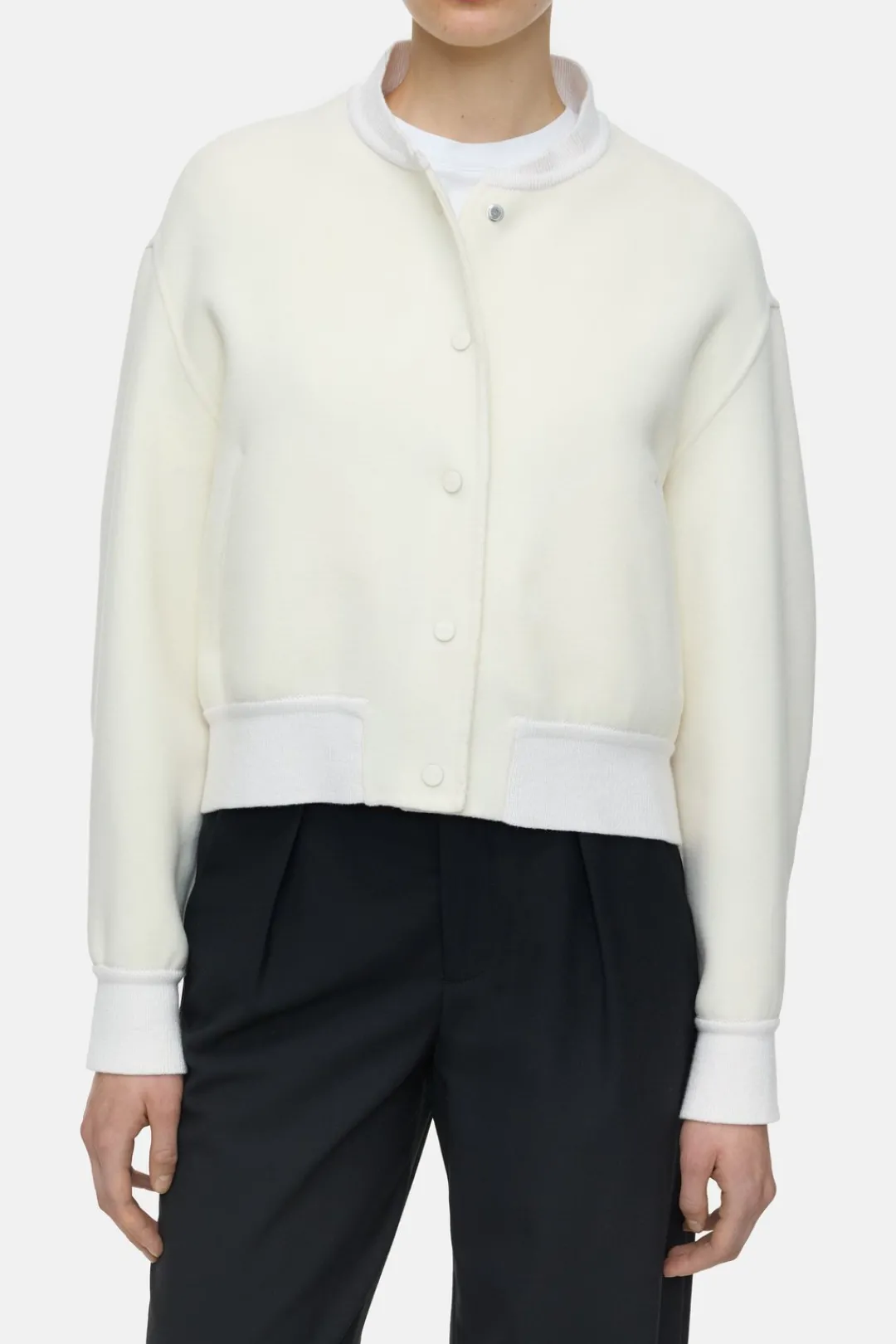 Closed Wool blend college jacket Ivory Best