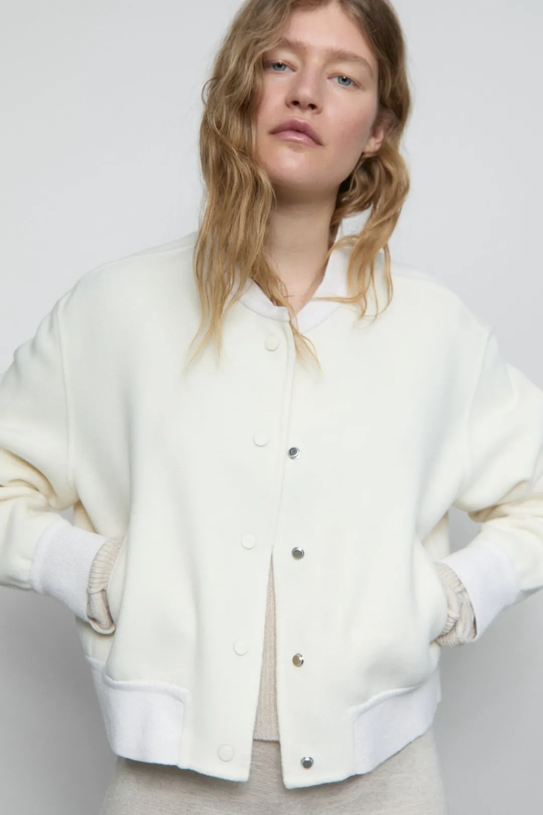 Closed Wool blend college jacket Ivory Best