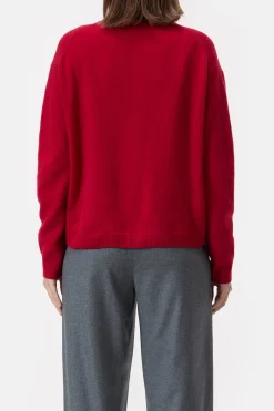 Closed Wool cardigan Chili pepper red Hot