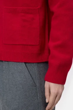 Closed Wool cardigan Chili pepper red Hot