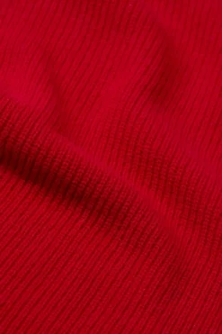 Closed Wool scarf Chili pepper red