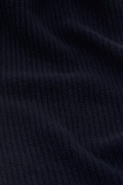 Closed Wool Scarf with Fisherman's Rib Dark night Sale