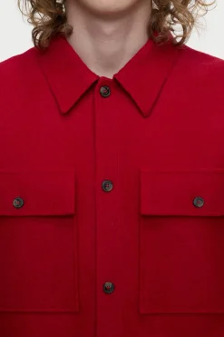 Closed Wool shirt Chili pepper red Hot