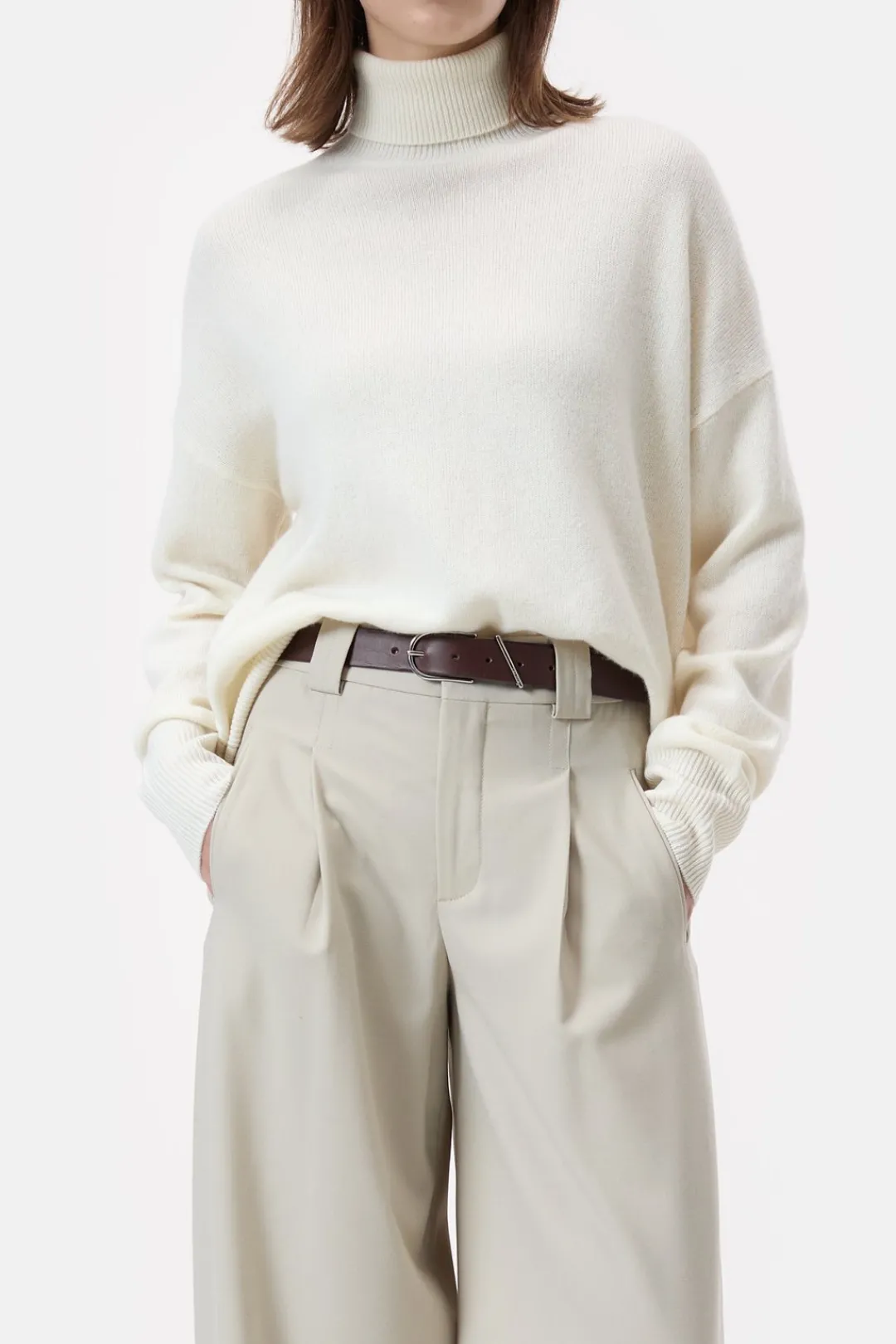 Closed Wool turtleneck jumper Ivory Clearance