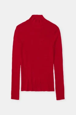 Closed Wool-cashmere longsleeve Chili pepper red Clearance