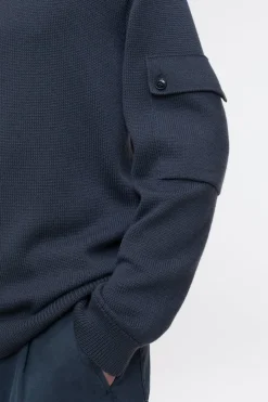 Closed Wool-cotton-mix jumper Smokey blue Online