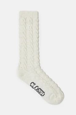 Closed Wool-silk mix socks Ivory New