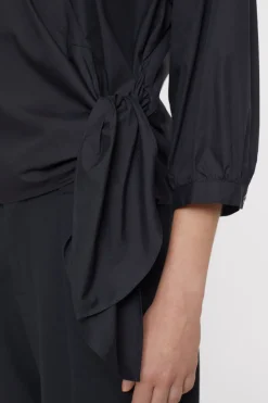 Closed Wrap Blouse Black Discount