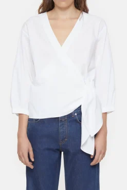 Closed Wrap Blouse White New
